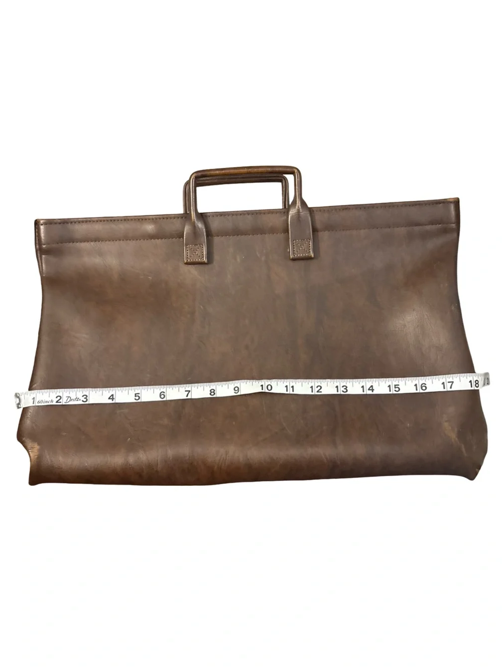 Brown Leather Briefcase Collectible Durable Old Money Portfolio Tote or Caryall